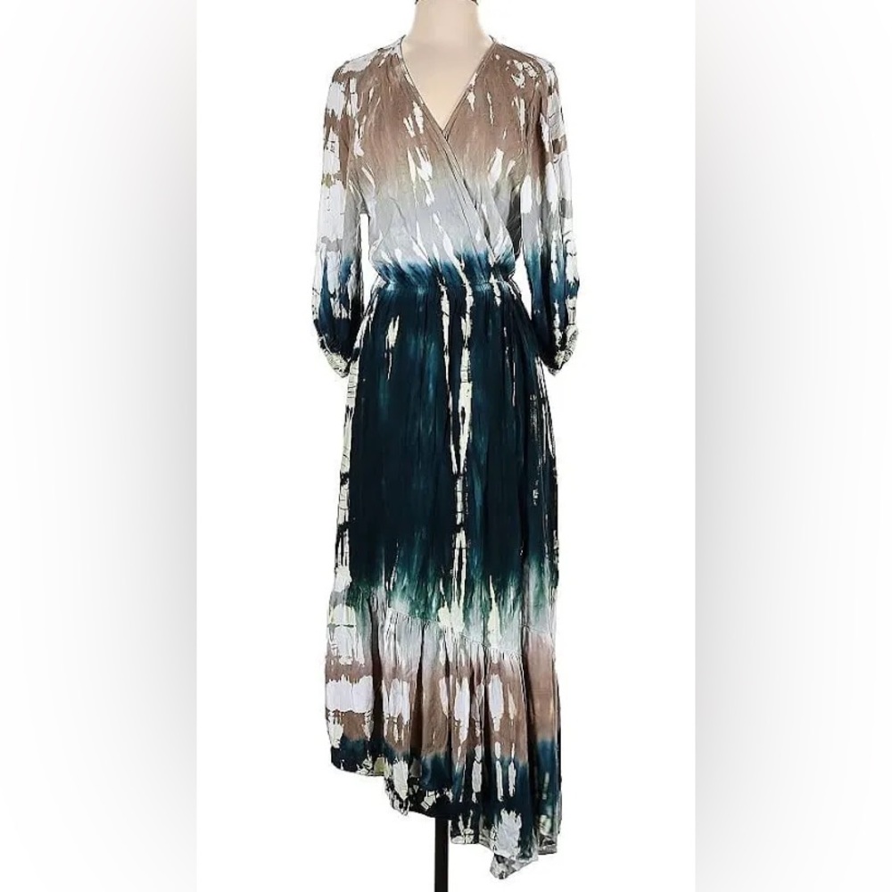 NWT Young, Fabulous, and Broke Tie Dye MIDI Wrap Dress size M